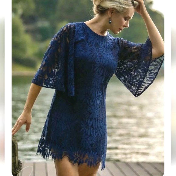 Lilly Pulitzer Pants - Lilly Pulitzer Jackelin Romper In True Navy Fern Gallery Lace